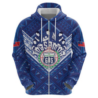 Toa Samoa Rugby Custom Zip Hoodie Samoan Pride With Tribal Pattern - Polynesian Pride