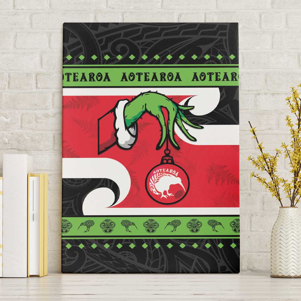 New Zealand Funny Christmas Canvas Wall Art Maori Tiki