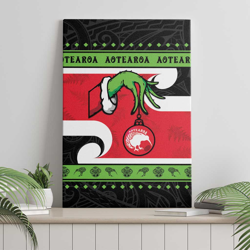 New Zealand Funny Christmas Canvas Wall Art Maori Tiki