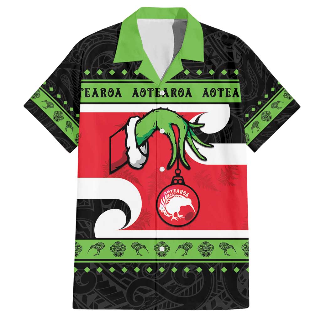 New Zealand Funny Christmas Hawaiian Shirt Maori Tiki