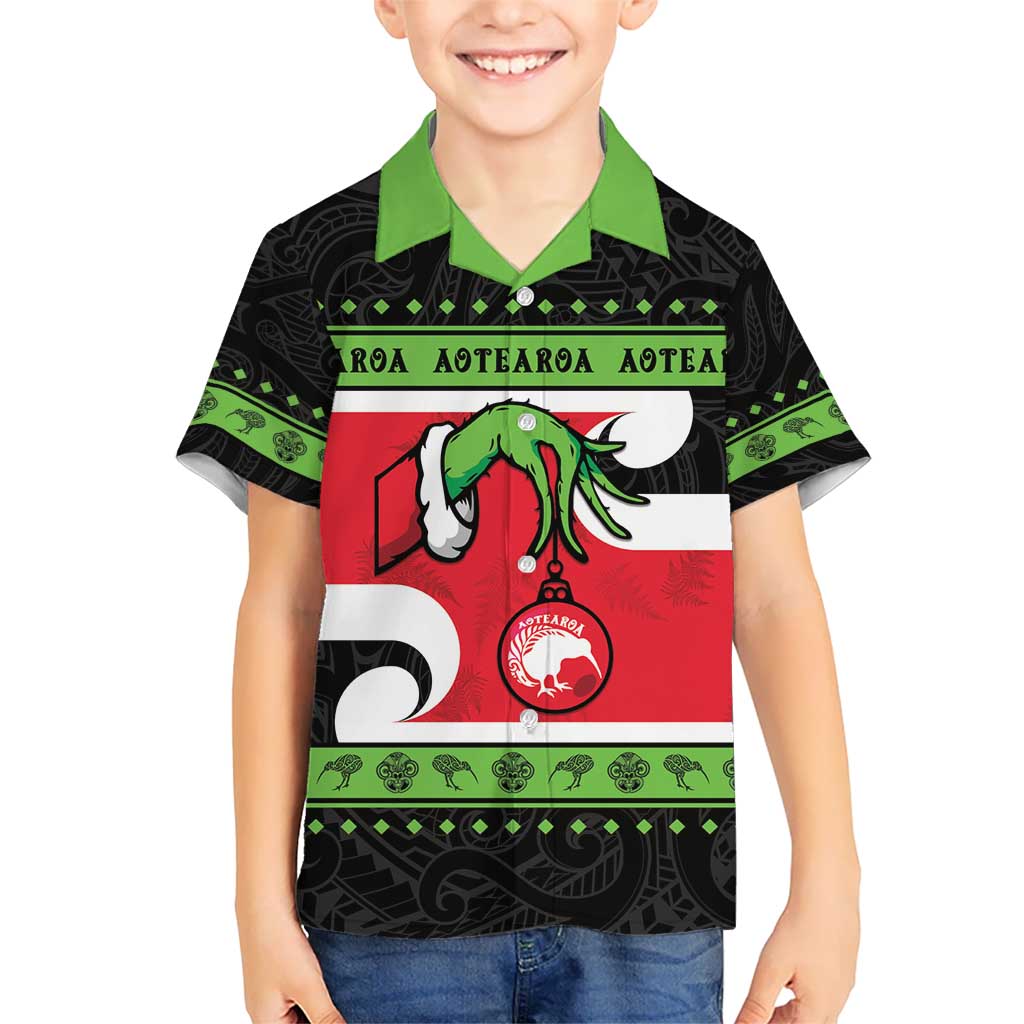 New Zealand Funny Christmas Kid Hawaiian Shirt Maori Tiki