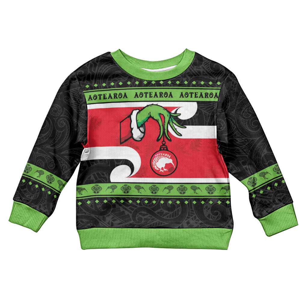 New Zealand Funny Christmas Kid Ugly Christmas Sweater Maori Tiki