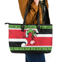 New Zealand Funny Christmas Leather Tote Bag Maori Tiki LT05 - Polynesian Pride