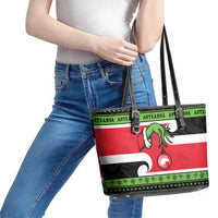 New Zealand Funny Christmas Leather Tote Bag Maori Tiki LT05 - Polynesian Pride