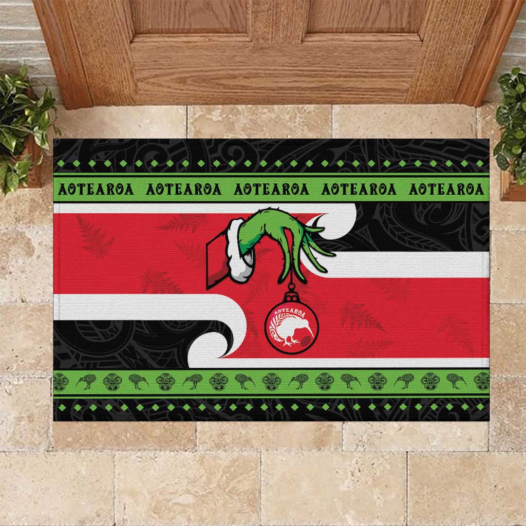 New Zealand Funny Christmas Rubber Doormat Maori Tiki