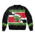 New Zealand Funny Christmas Sleeve Zip Bomber Jacket Maori Tiki