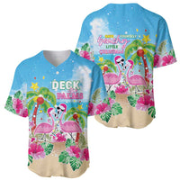 Hawaii Christmas Baseball Jersey Deck The Palms Holiday Flamingos