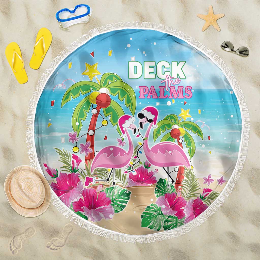 Hawaii Christmas Beach Blanket Deck The Palms Holiday Flamingos