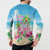 Hawaii Christmas Button Sweatshirt Deck The Palms Holiday Flamingos