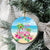 Hawaii Christmas Ceramic Ornament Deck The Palms Holiday Flamingos