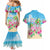 Hawaii Christmas Couples Matching Mermaid Dress and Hawaiian Shirt Deck The Palms Holiday Flamingos