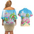 Hawaii Christmas Couples Matching Off Shoulder Short Dress and Hawaiian Shirt Deck The Palms Holiday Flamingos