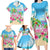 Hawaii Christmas Family Matching Long Sleeve Bodycon Dress and Hawaiian Shirt Deck The Palms Holiday Flamingos