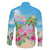 Hawaii Christmas Family Matching Long Sleeve Bodycon Dress and Hawaiian Shirt Deck The Palms Holiday Flamingos