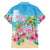 Hawaii Christmas Family Matching Off The Shoulder Long Sleeve Dress and Hawaiian Shirt Deck The Palms Holiday Flamingos