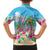 Hawaii Christmas Family Matching Off Shoulder Short Dress and Hawaiian Shirt Deck The Palms Holiday Flamingos