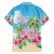 Hawaii Christmas Family Matching Off Shoulder Short Dress and Hawaiian Shirt Deck The Palms Holiday Flamingos