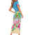 Hawaii Christmas Family Matching Short Sleeve Bodycon Dress and Hawaiian Shirt Deck The Palms Holiday Flamingos