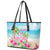 Hawaii Christmas Leather Tote Bag Deck The Palms Holiday Flamingos