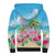 Hawaii Christmas Sherpa Hoodie Deck The Palms Holiday Flamingos