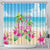 Hawaii Christmas Shower Curtain Deck The Palms Holiday Flamingos