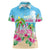 Hawaii Christmas Women Polo Shirt Deck The Palms Holiday Flamingos