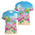 Hawaii Christmas Women V-Neck T-Shirt Deck The Palms Holiday Flamingos