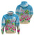 Hawaii Christmas Zip Hoodie Deck The Palms Holiday Flamingos