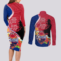 Guam Martin Luther King Jr Day Couples Matching Long Sleeve Bodycon Dress and Long Sleeve Button Shirt LT05 - Polynesian Pride
