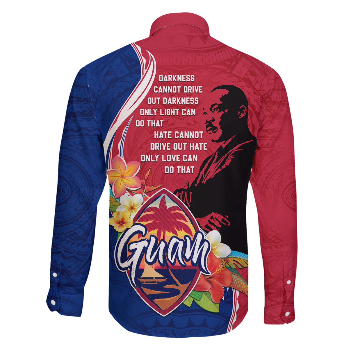Guam Martin Luther King Jr Day Family Matching Long Sleeve Bodycon Dress and Hawaiian Shirt LT05 - Polynesian Pride