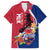 Guam Martin Luther King Jr Day Family Matching Off Shoulder Long Sleeve Dress and Hawaiian Shirt LT05 Dad's Shirt - Short Sleeve Red - Polynesian Pride