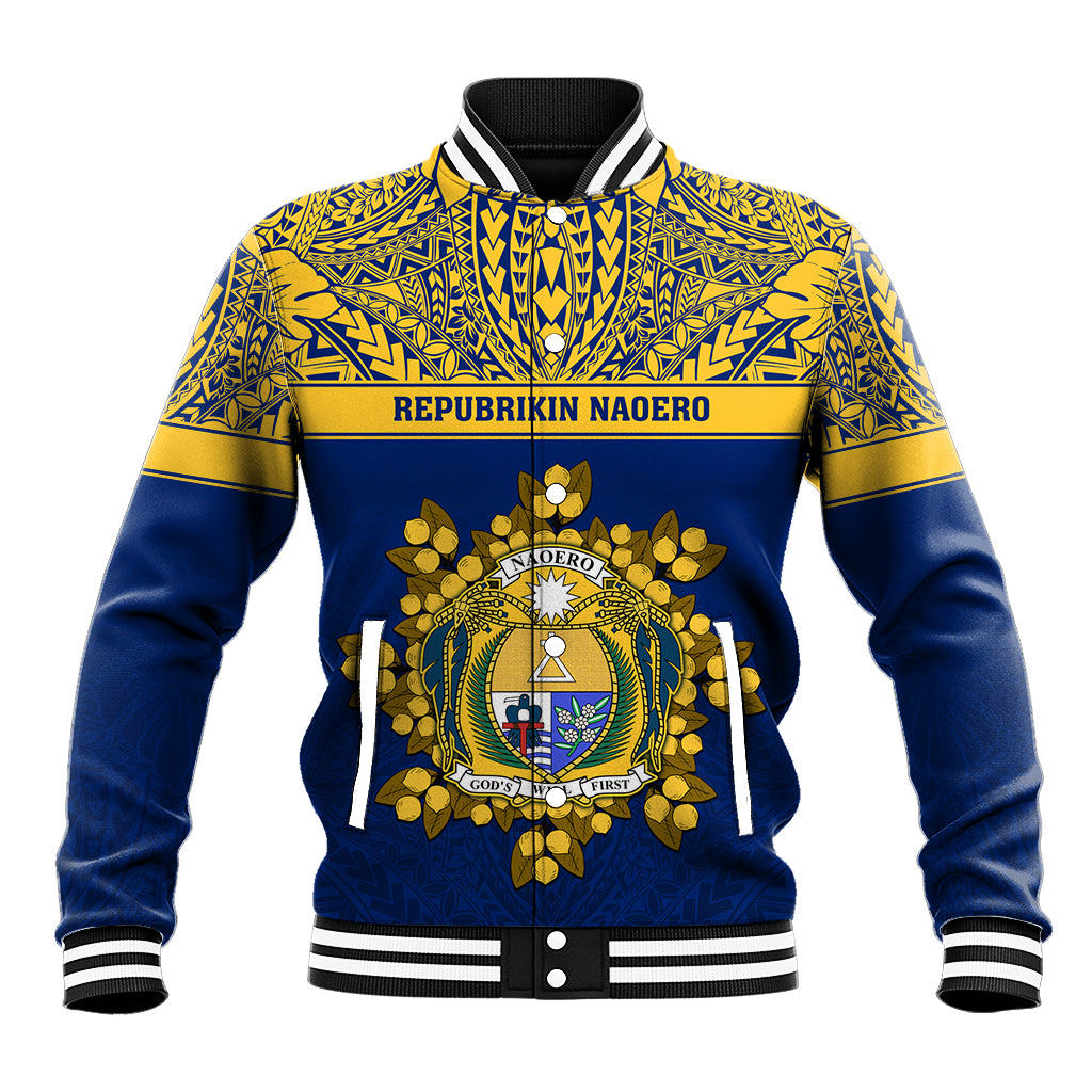 Personalised Repubrikin Naoero Independence Day Baseball Jacket Tamanu With Coat Of Arms LT05 Unisex Yellow - Polynesian Pride