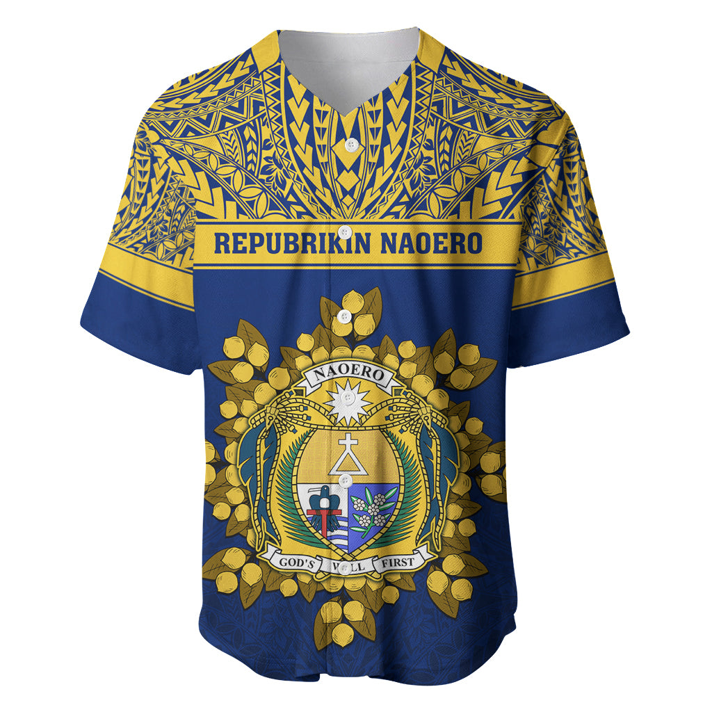 Personalised Repubrikin Naoero Independence Day Baseball Jersey Tamanu With Coat Of Arms LT05 Yellow - Polynesian Pride