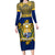 Personalised Repubrikin Naoero Independence Day Family Matching Long Sleeve Bodycon Dress and Hawaiian Shirt Tamanu With Coat Of Arms LT05 Mom's Dress Yellow - Polynesian Pride