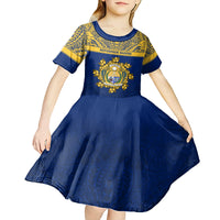 Personalised Repubrikin Naoero Independence Day Kid Short Sleeve Dress Tamanu With Coat Of Arms LT05 - Polynesian Pride