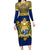 Personalised Repubrikin Naoero Independence Day Long Sleeve Bodycon Dress Tamanu With Coat Of Arms LT05 Long Dress Yellow - Polynesian Pride