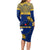 Personalised Repubrikin Naoero Independence Day Long Sleeve Bodycon Dress Tamanu With Coat Of Arms LT05 - Polynesian Pride