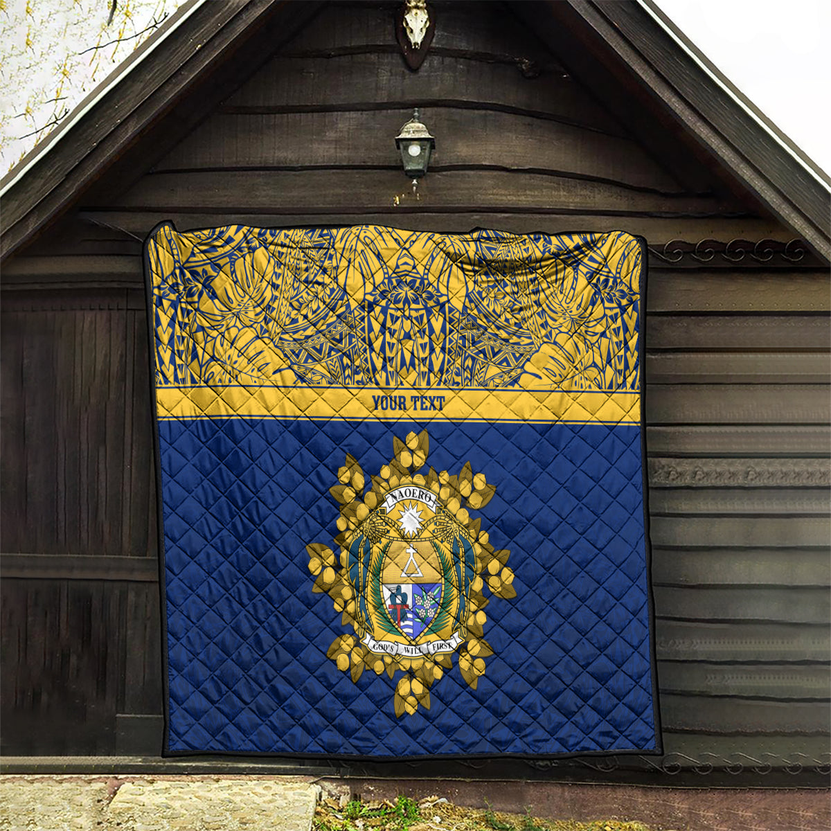 Repubrikin Naoero Independence Day Quilt Tamanu With Coat Of Arms LT05 - Polynesian Pride