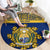 Repubrikin Naoero Independence Day Round Carpet Tamanu With Coat Of Arms LT05 - Polynesian Pride