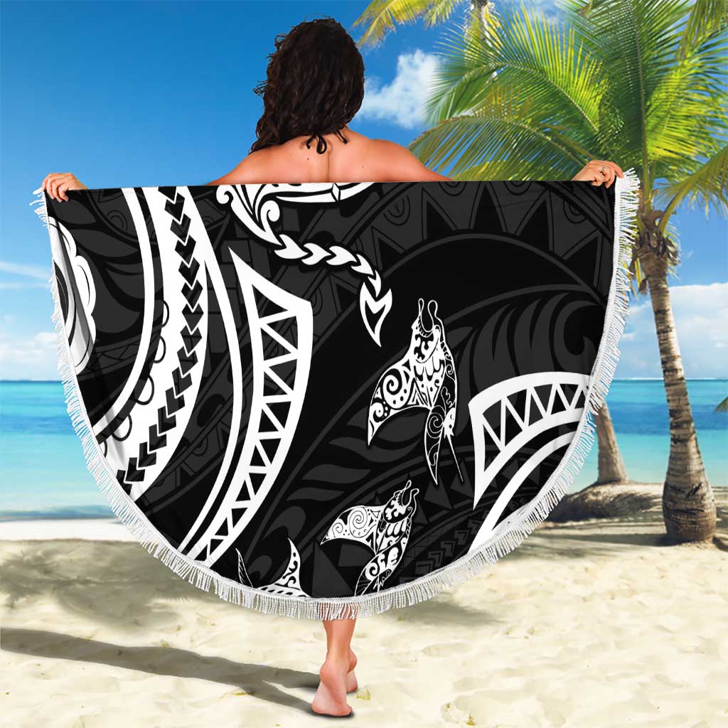 Hawaii Manta Ray Beach Blanket Polynesian Art Tattoo LT05 - Polynesian Pride