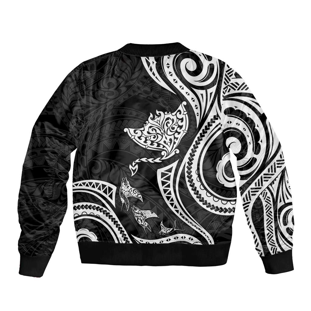 Hawaii Manta Ray Bomber Jacket Polynesian Art Tattoo