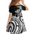 Hawaii Manta Ray Family Matching Off Shoulder Maxi Dress and Hawaiian Shirt Polynesian Art Tattoo