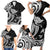 Hawaii Manta Ray Family Matching Short Sleeve Bodycon Dress and Hawaiian Shirt Polynesian Art Tattoo