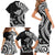 Hawaii Manta Ray Family Matching Short Sleeve Bodycon Dress and Hawaiian Shirt Polynesian Art Tattoo