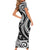 Hawaii Manta Ray Family Matching Short Sleeve Bodycon Dress and Hawaiian Shirt Polynesian Art Tattoo