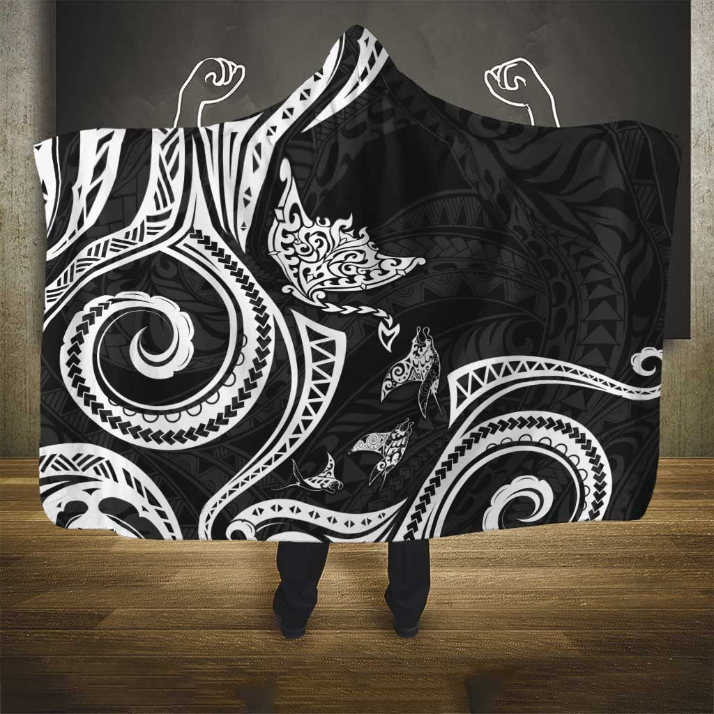 Hawaii Manta Ray Hooded Blanket Polynesian Art Tattoo LT05 - Polynesian Pride