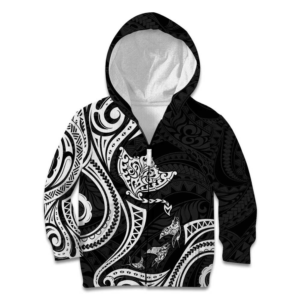 Hawaii Manta Ray Kid Hoodie Polynesian Art Tattoo