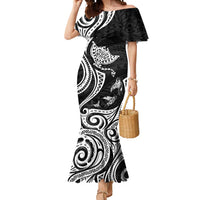 Hawaii Manta Ray Mermaid Dress Polynesian Art Tattoo LT05 Women Black - Polynesian Pride