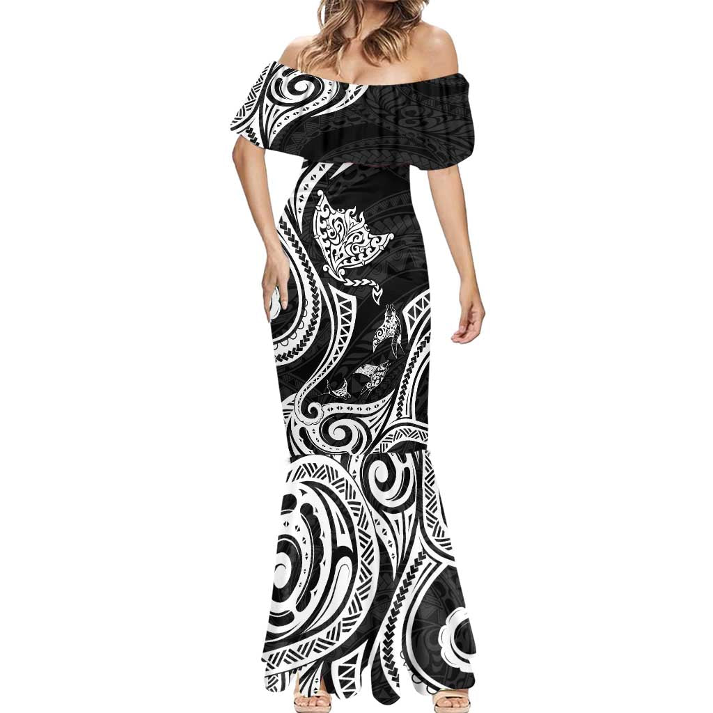 Hawaii Manta Ray Mermaid Dress Polynesian Art Tattoo LT05 - Polynesian Pride
