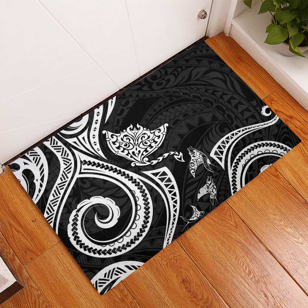 Hawaii Manta Ray Rubber Doormat Polynesian Art Tattoo LT05 - Polynesian Pride